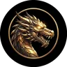Logo Dragonia Casino : tête de dragon dorée
